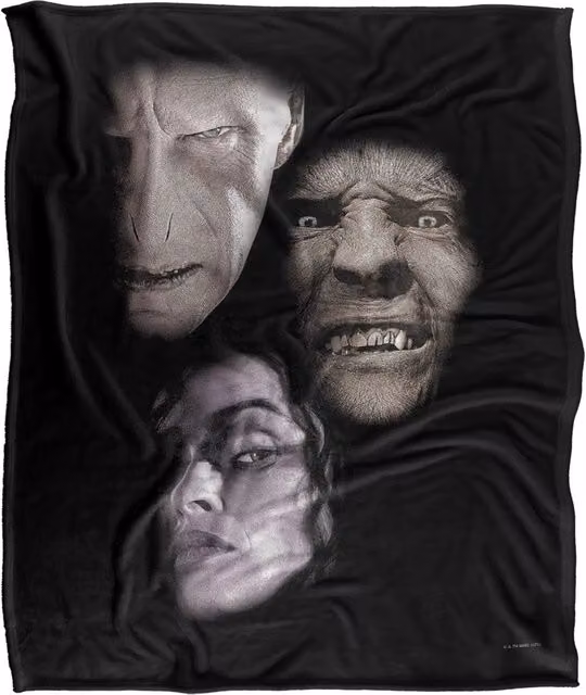 LOGOVISION Harry Potter Villain Heads Super Soft Fleece Throw Blanket, White and Multicolour, W/D/H: 152 x 127 cm – 6