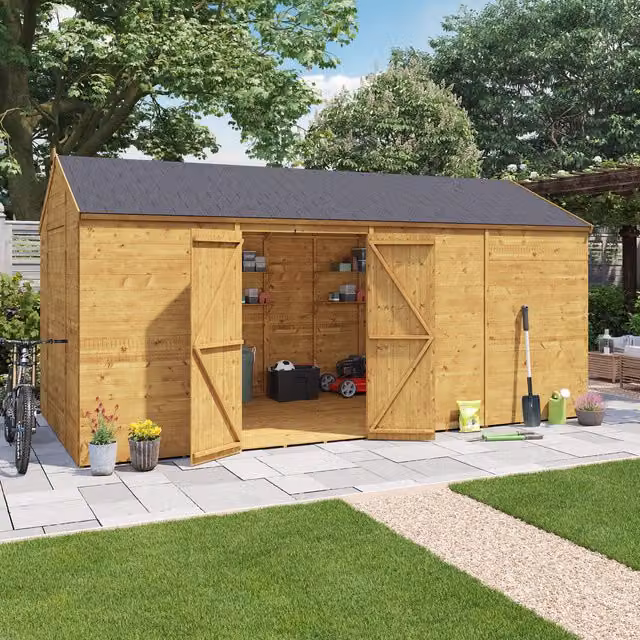 BillyOh Expert Tongue and Groove Reverse Apex Wooden Workshop in Brown