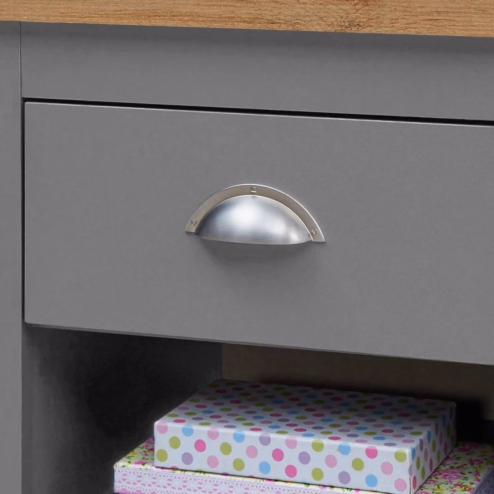 ERGOVEXA Grey Oak Bedside Nightstand Cabinet with 1 Drawer – 3