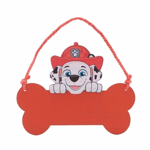 Widdop Bingham & Co Ltd Paw Patrol Marshall Wooden Hanging Wall Plaque, Red – 1