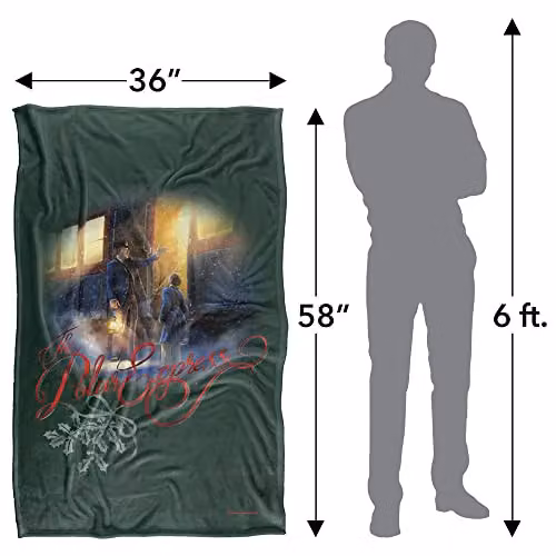 Warner Bros. Polar Express Conductors Welcome Super Soft Fleece Throw Blanket, Multicolour, W: 91 cm, D: 147 cm – 4