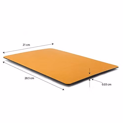 Lara-May Set of 6 Mustard Yellow Recycled Leather Placemats and Coasters, W: 28 cm, D: 21 cm – 1