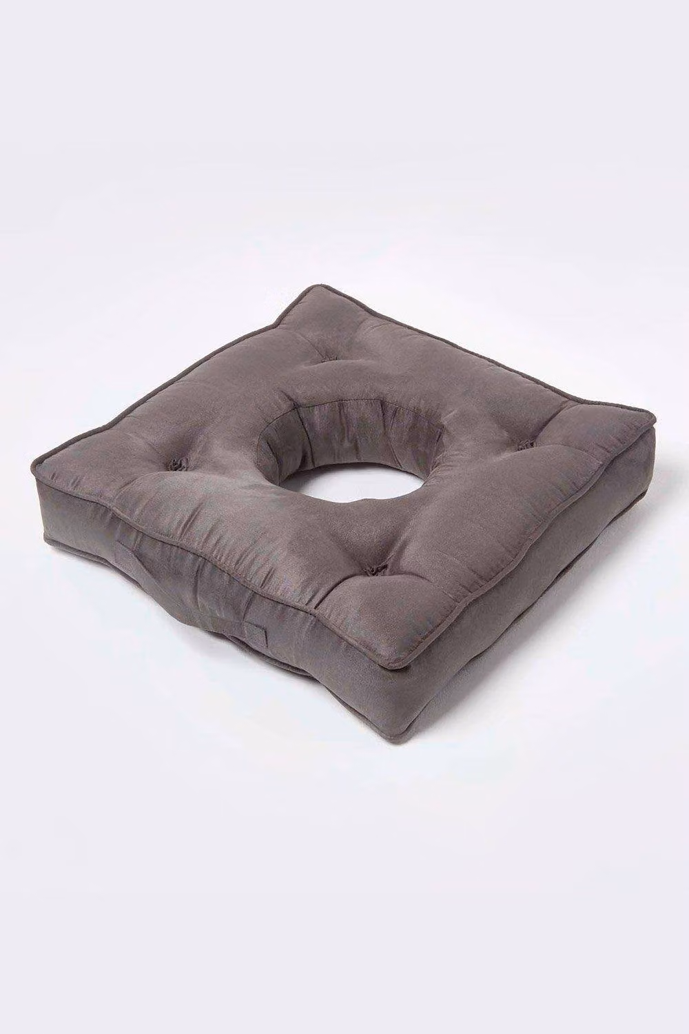 Homescapes Grey Faux Suede Contoured Round Coccyx Seat Cushion, W/D/H: 50 x 50 x 50 cm – 2