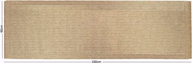 Arthouse Jute Effect Woven Rectangular Rug in Beige and Yellow, W: 230 cm, D: 60 cm