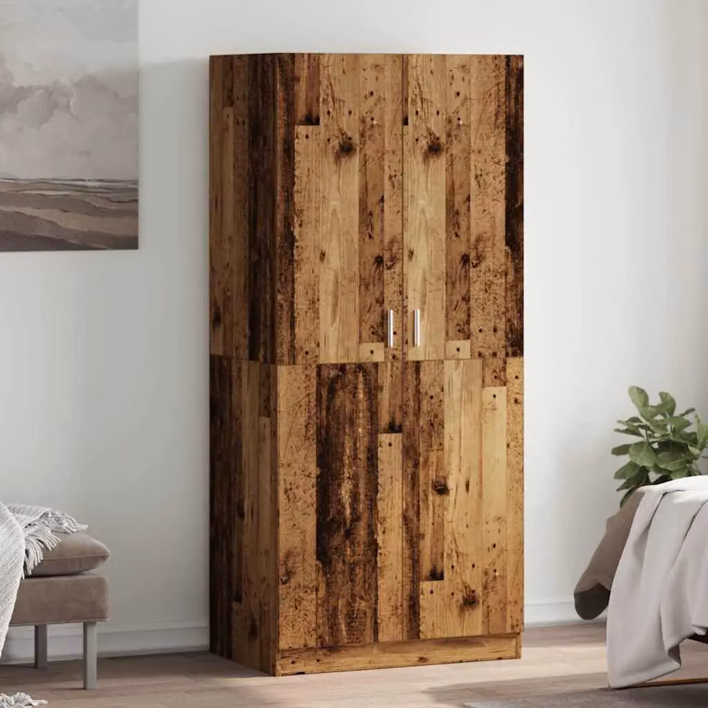 Berkfield Home Old Wood Wardrobe in Brown, W/D/H: 80 x 52 x 180 cm – 3