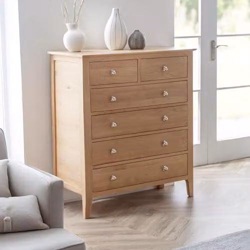 Julian Bowen Cotswold 4+2 Chest of Drawers in Oak