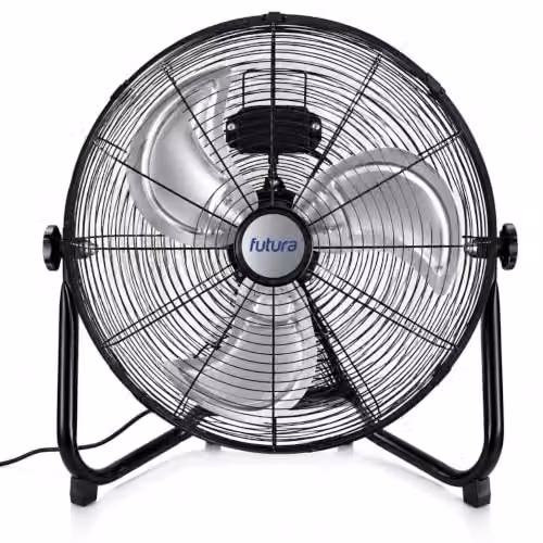 Futura 16 Inch Black Metal Floor Fan with 50W Motor and 3 Speeds – 1