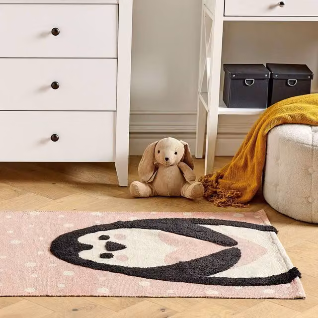 Wyld and Coco Pink Penguin Kids Area Rug, W: 80 cm, L: 150 cm – 1