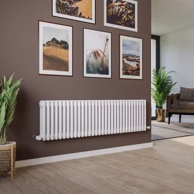Agadon Kylo 3 Column Radiator in White, W/D/H: 40 x 40 x 119 cm