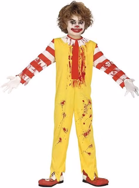 Fiestas Guirca Kids Killer Clown Costume Set in Yellow and Red