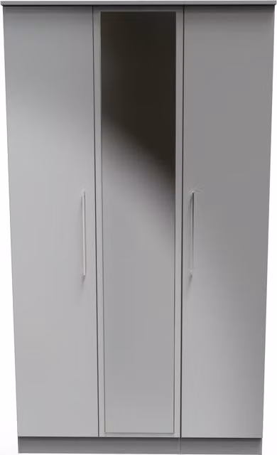 Ready Assembled 2 U Chester Triple Mirror Wardrobe in Dark Grey