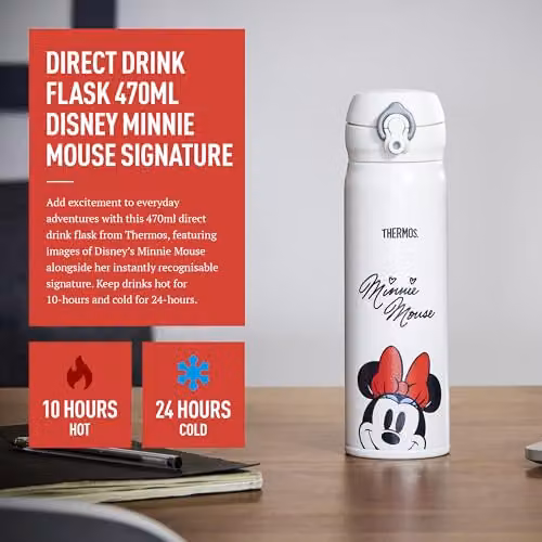 Thermos Disney Minnie Mouse Signature Direct Drink Flask, White, 0.26 l – 2