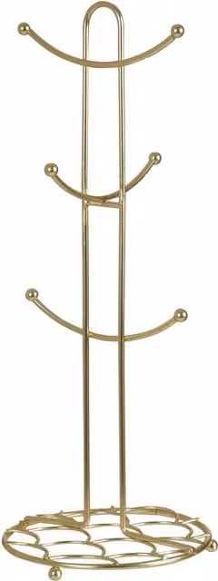 Orsina Vertex Deco Matte Gold Metal Freestanding Mug Tree
