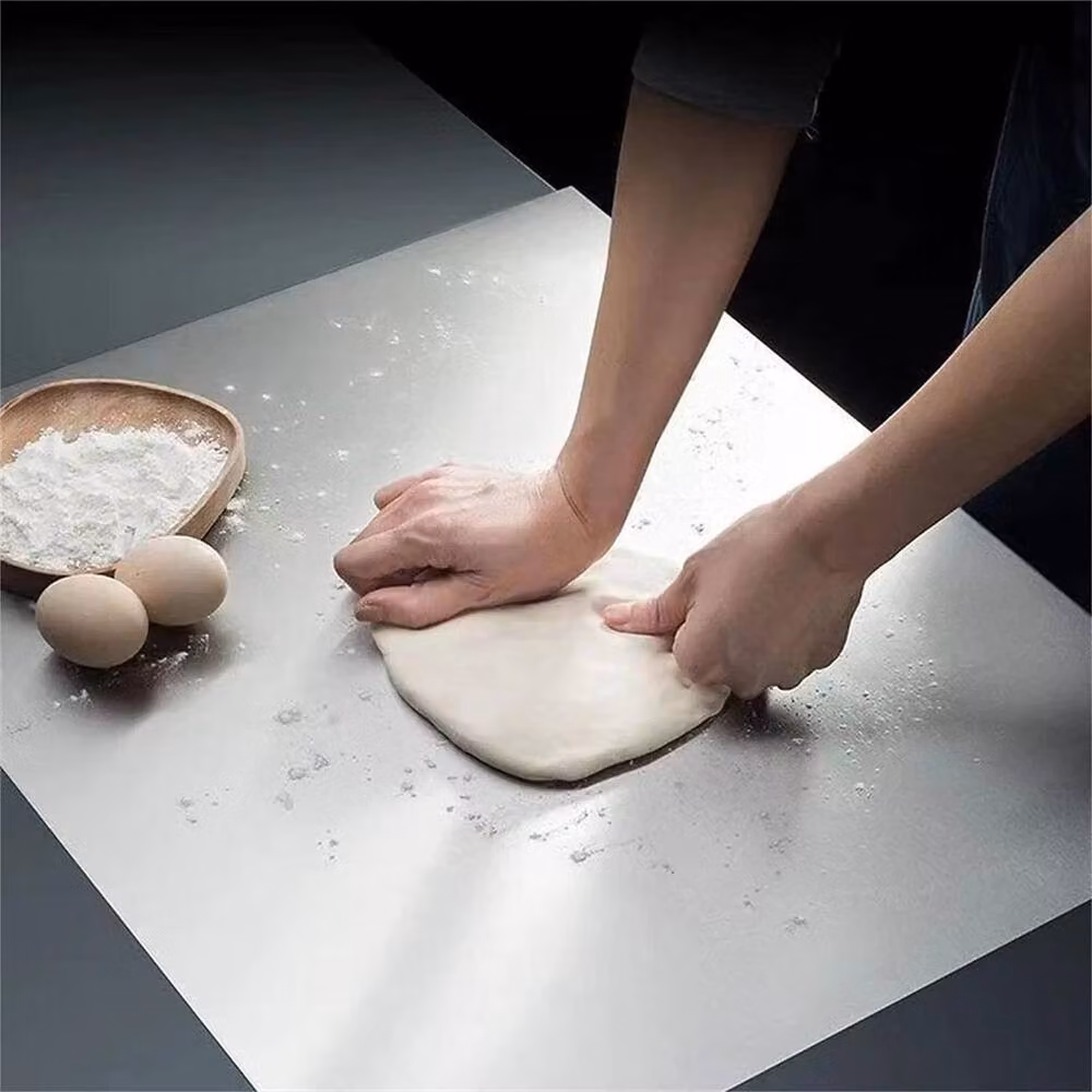 PAWNORA Silver Stainless Steel Rectangular Counter Protector Chopping Board – 3