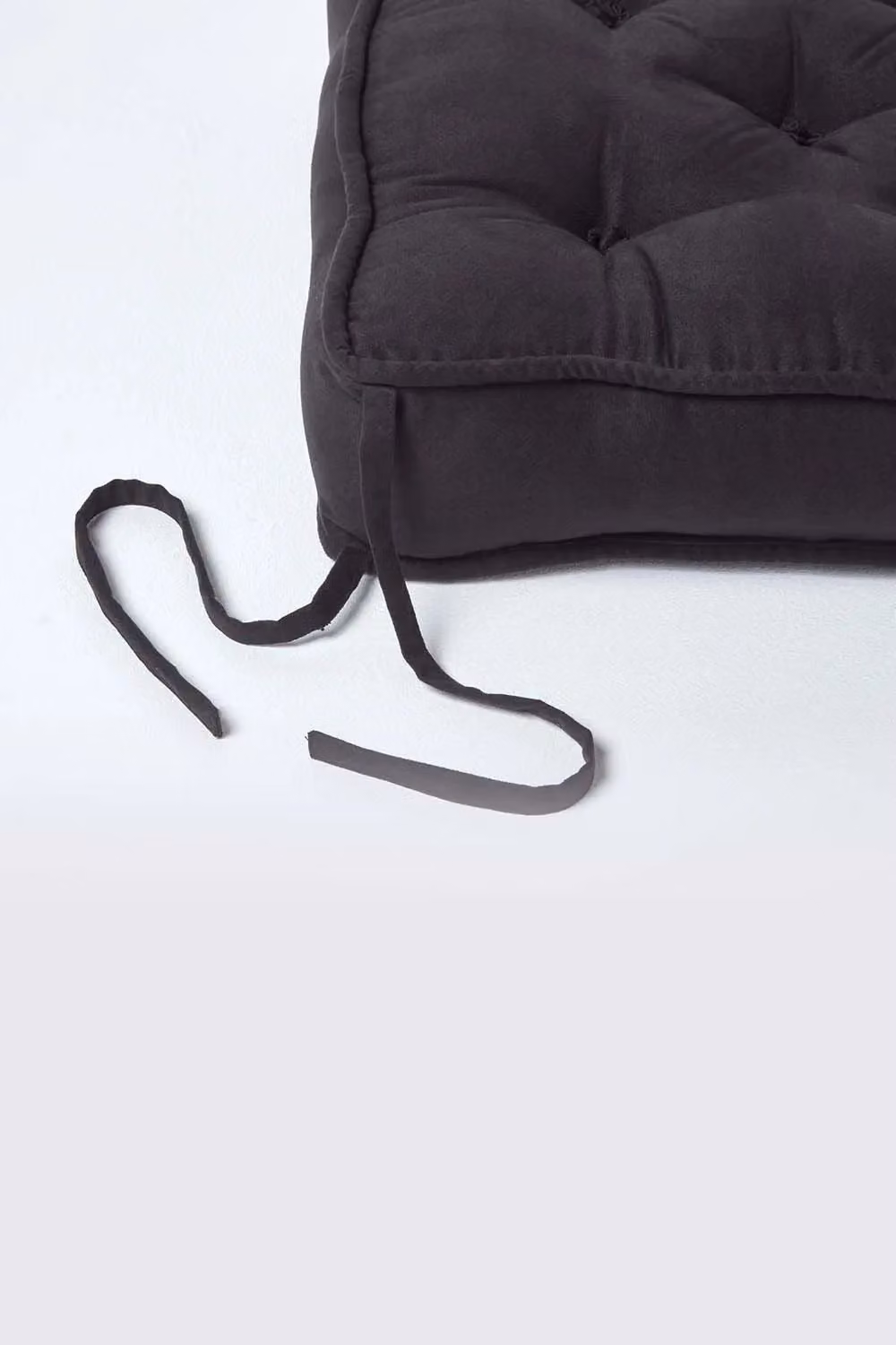 Homescapes Black Faux Suede Dining Chair Booster Cushion, W/D/H: 40 x 40 x 10 cm – 3