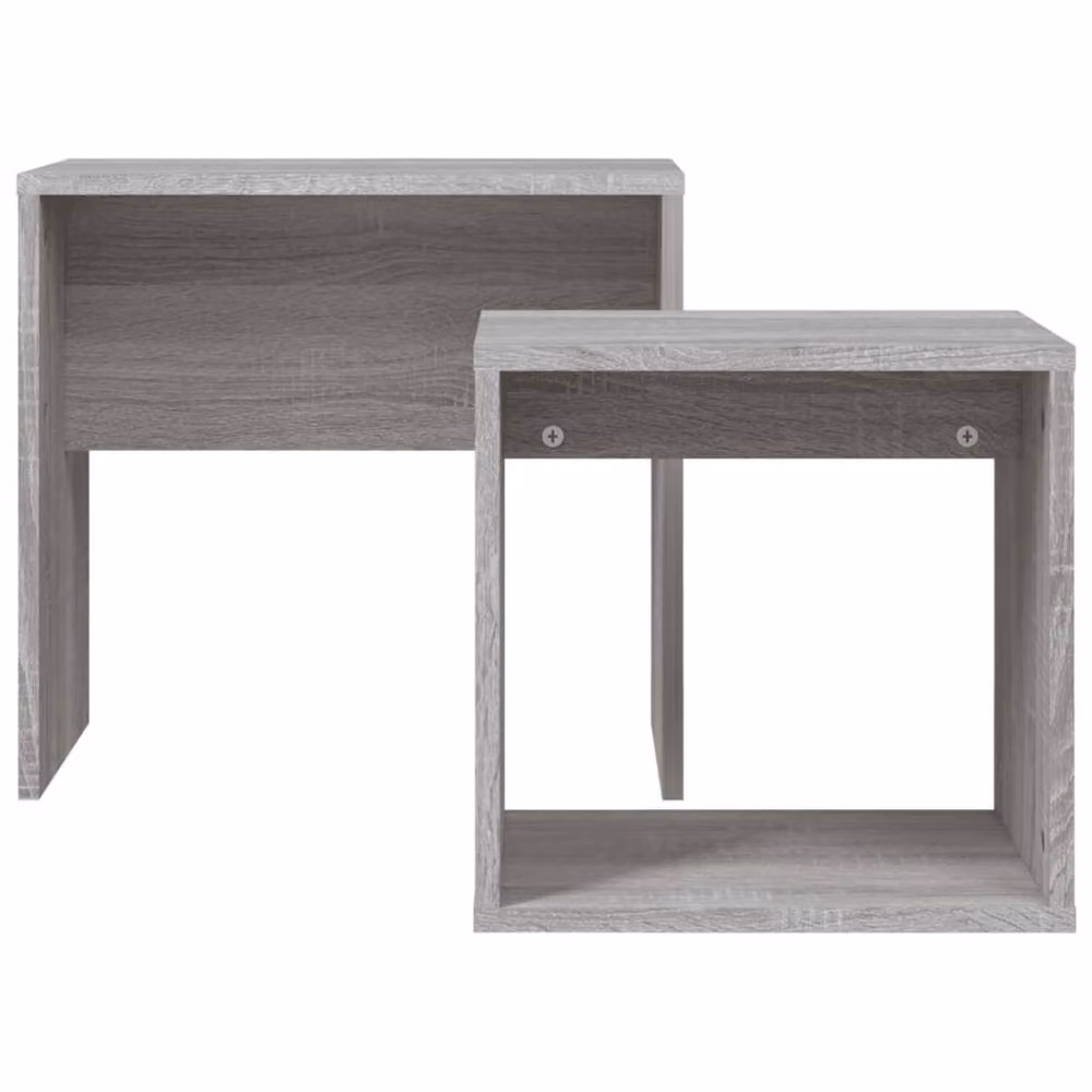 Berkfield Home Nesting Coffee Tables, 2 Piece Set in Grey Sonoma Engineered Wood – 4