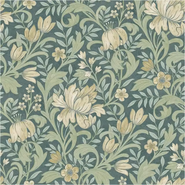 World of Wallpaper Marian Floral Botanical Wallpaper in Green