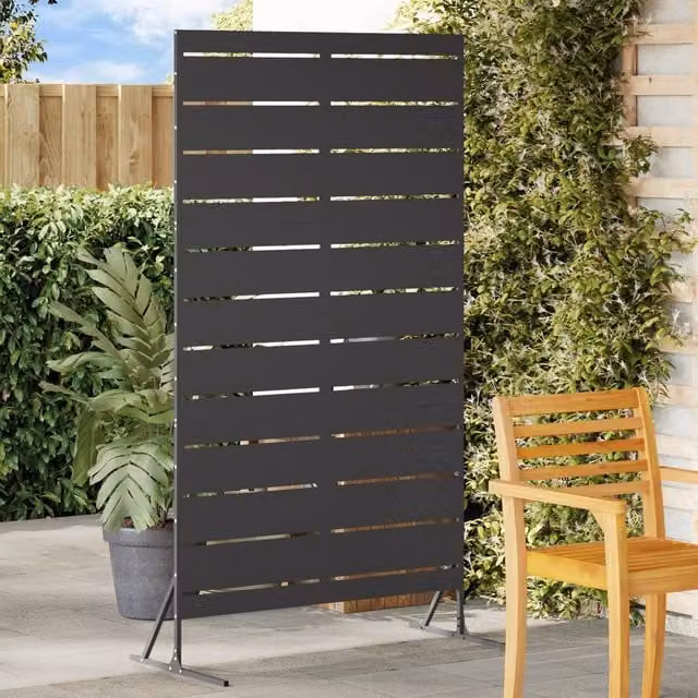 Berkfield Home Matte Black Steel Opaque Rectangular Privacy Screen, Height: 180 cm – 1