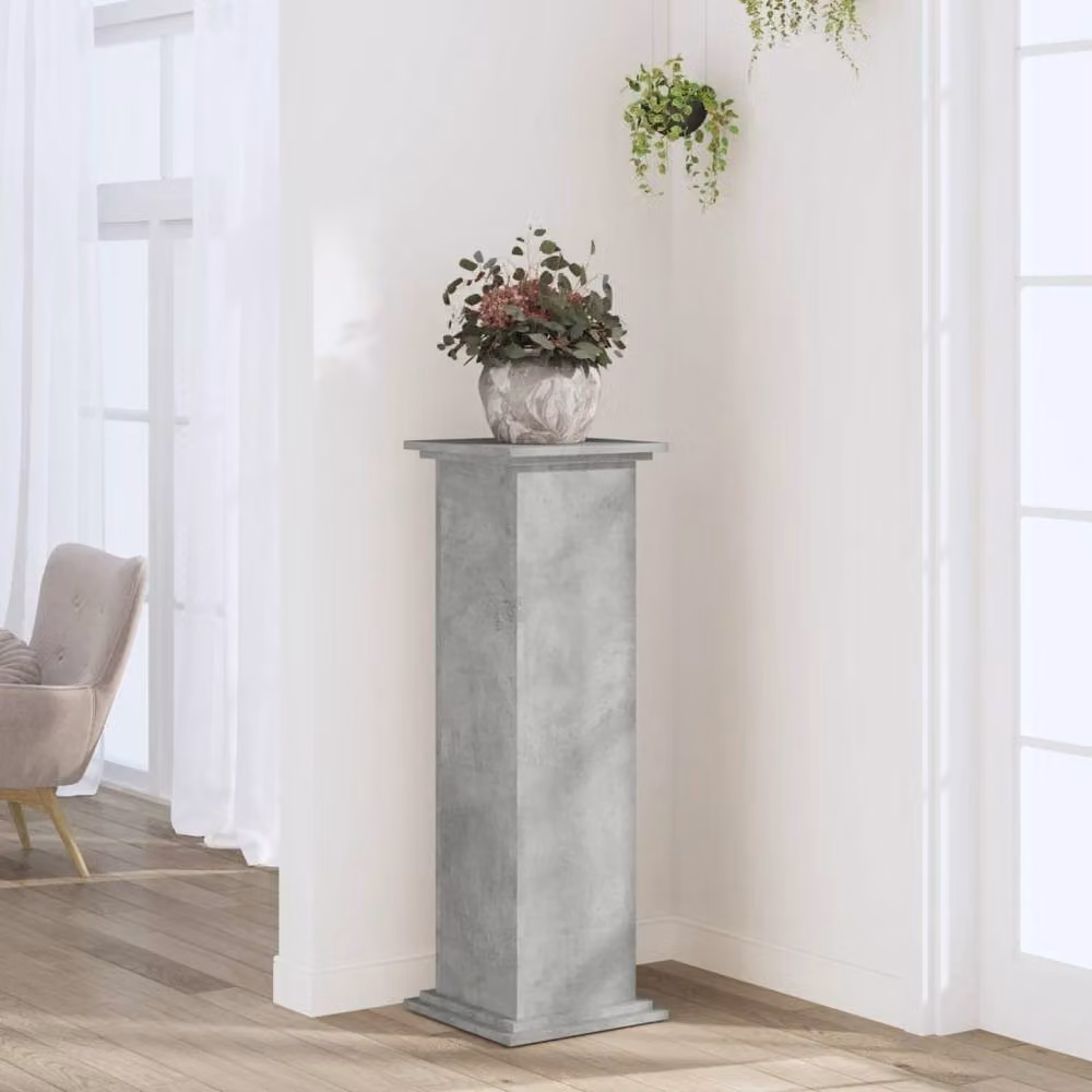 Berkfield Home Plant Stand in Concrete Grey, W/D/H: 33 x 33 x 100 cm – 2