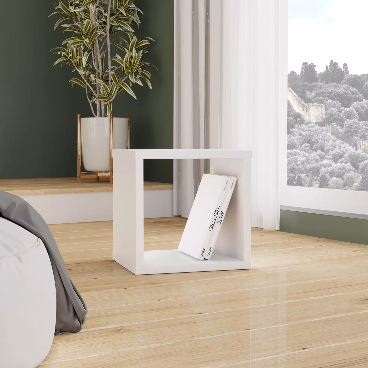 Furniture To Go Mauro Singular Cube Storage Unit in White – 3