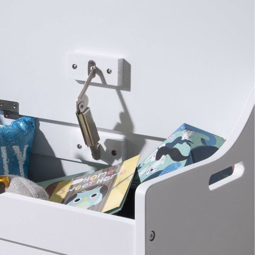 Nöa and Nani Lola Kids Toy Storage Box with Padded Seat Cushion and Soft-Close Lid in White – 3