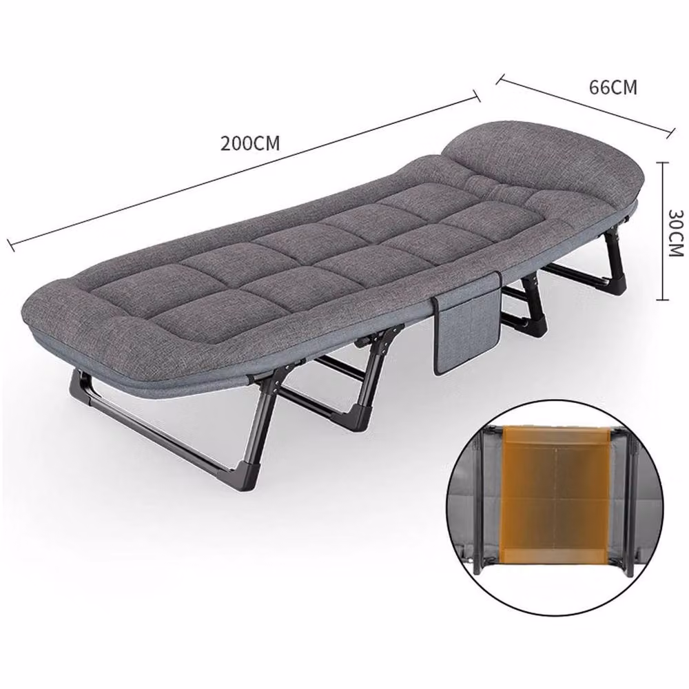 FORGEVIO Grey Adjustable Folding Sun Lounger with Adjustable Headrest – 2