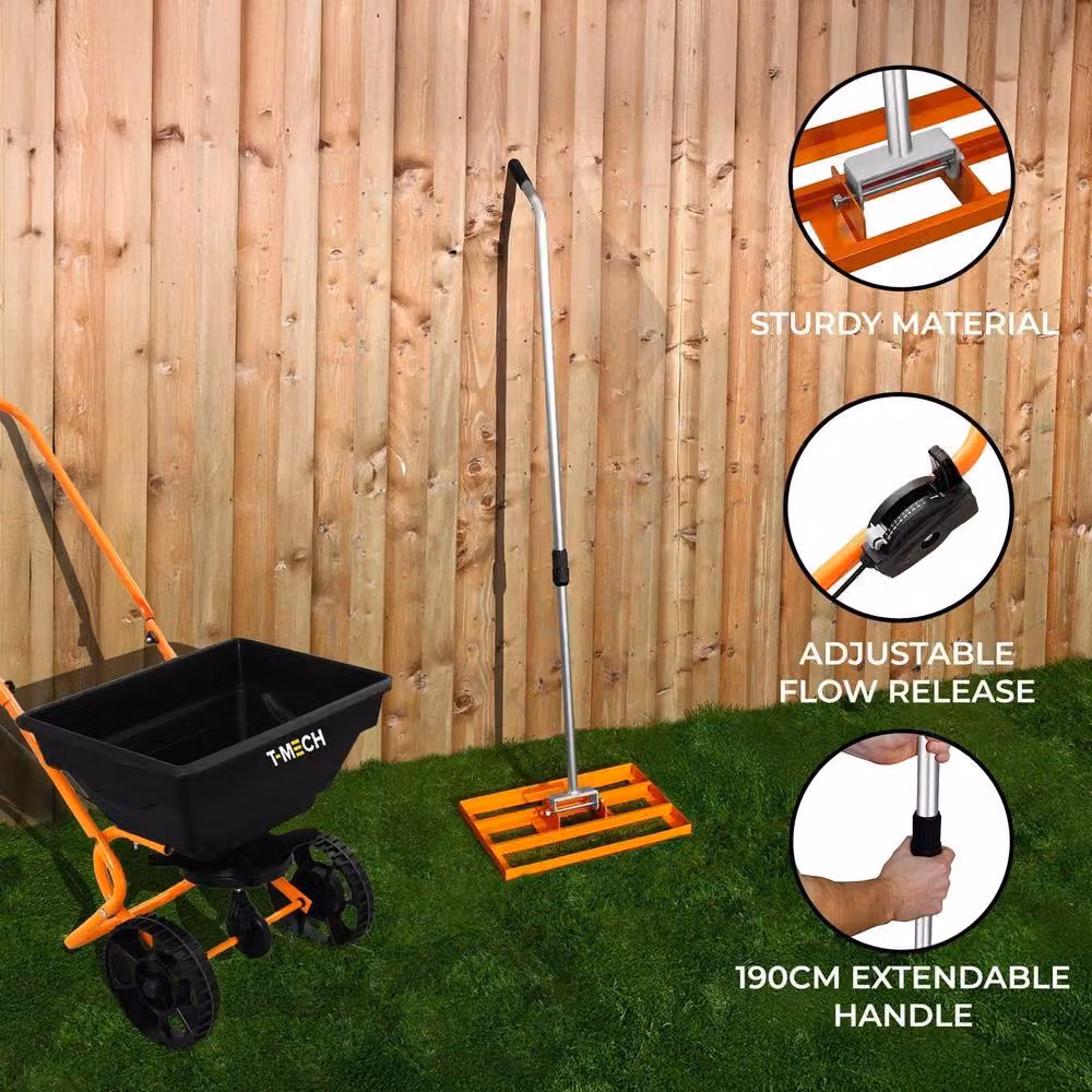 Monstershop Manual Rotary Spreader and 50cm Lawn Leveller in Orange – 2