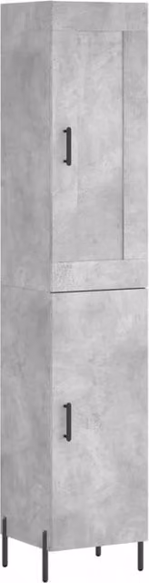 Berkfield Home Industrial Highboard in Concrete Grey, W/D/H: 34.5 x 34 x 180 cm – 1