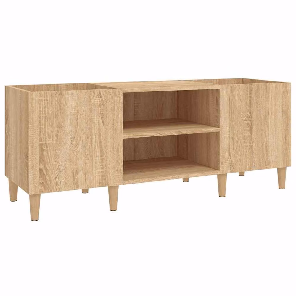 Berkfield Home Record Cabinet in Sonoma Oak, Light Brown, W/D/H: 121 x 38 x 48 cm – 2