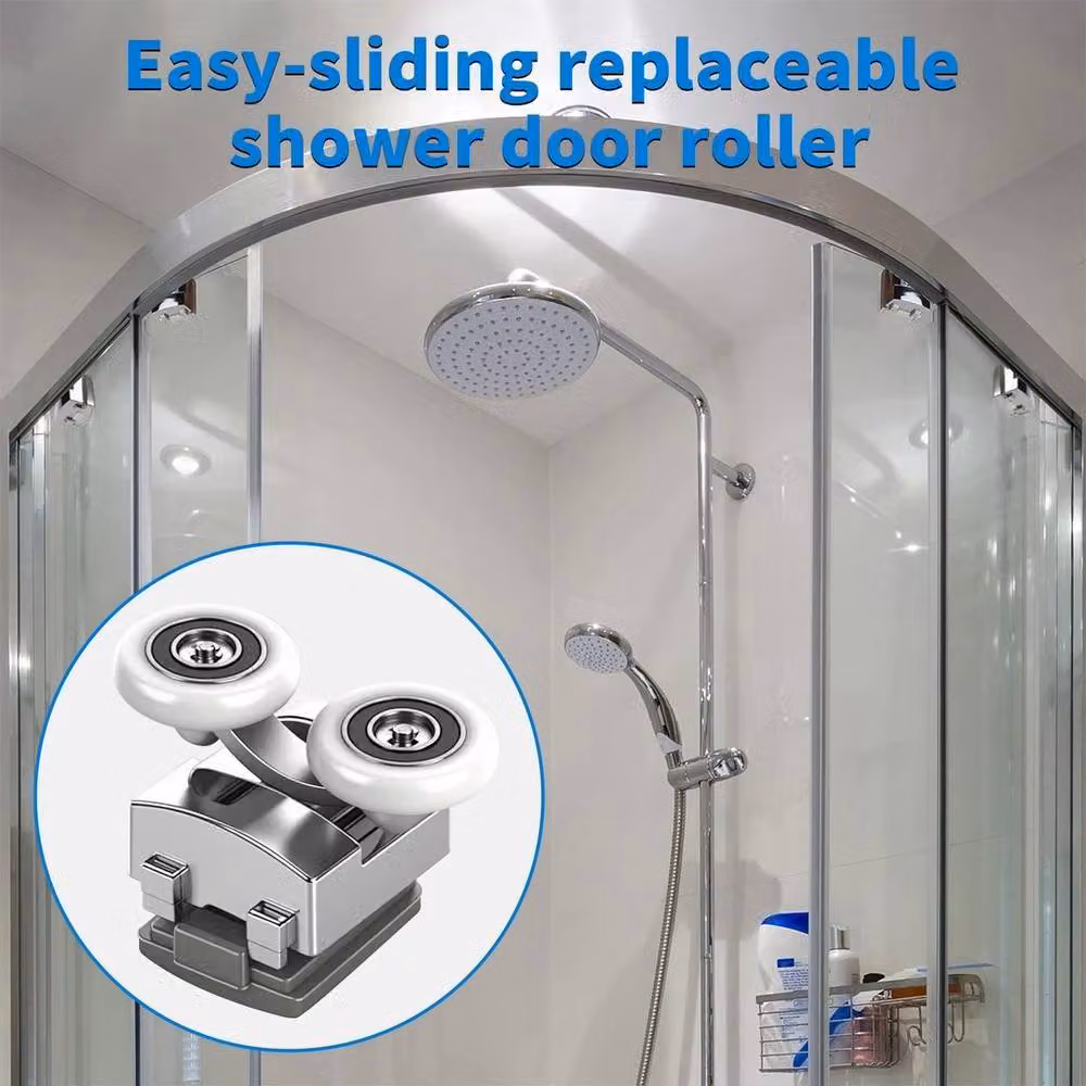 PAWNORA 8x Twin Shower Screen Door Rollers in Silver – 4
