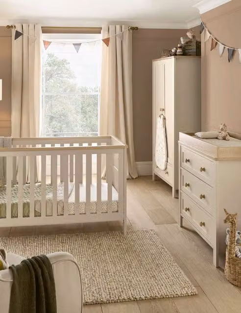 Mamas & Papas Wedmore 3 Piece Nursery Set in Cashmere Oak Brown and Beige