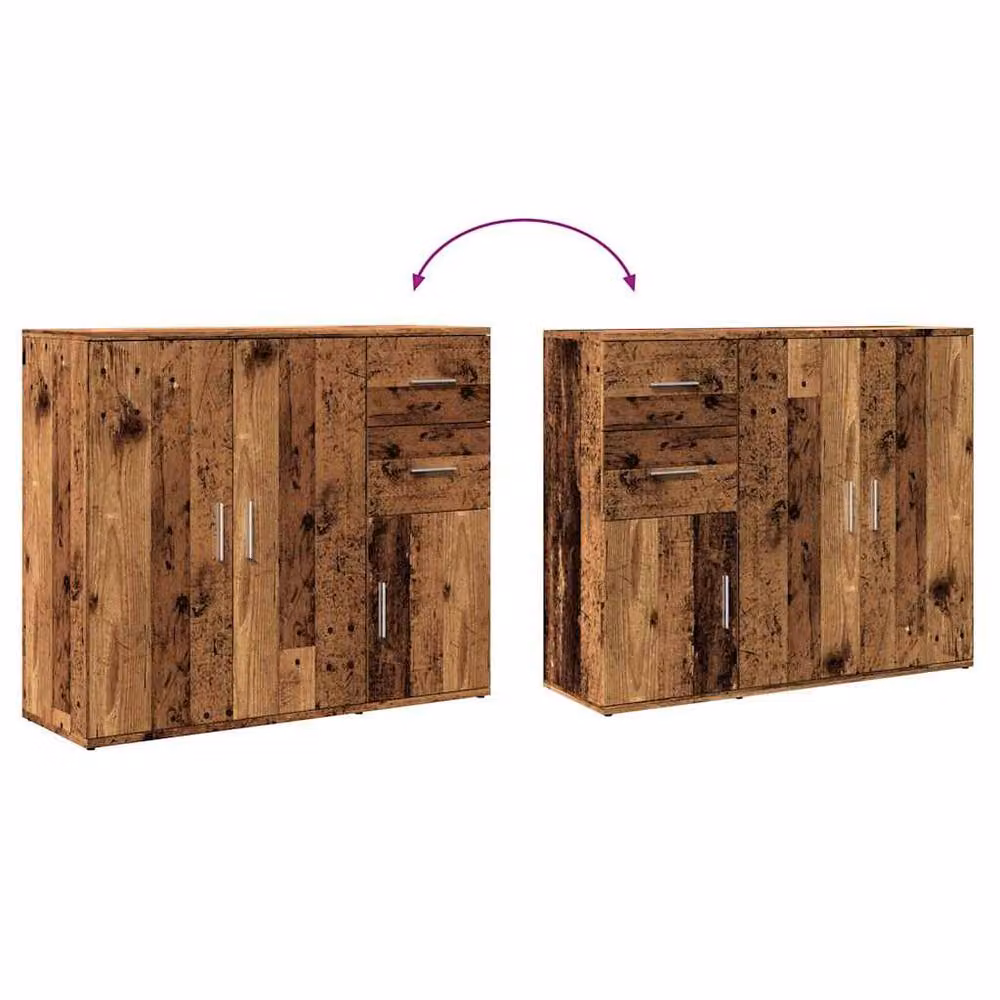 Berkfield Home Rustic Old Wood Sideboard in Brown, W/D/H: 91 x 29.5 x 75 cm – 5