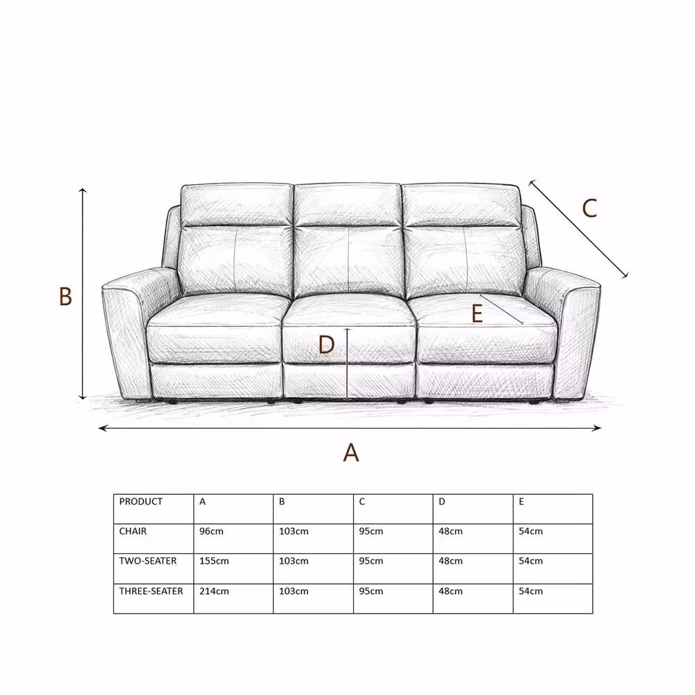Aspire Rivington Real Leather 3 Seater Power Recliner Sofa with USB Charging in Anthracite Grey – 4