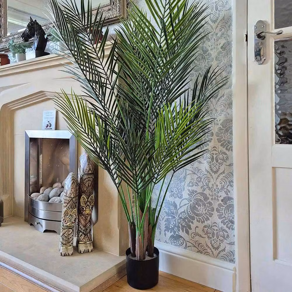 Voltico Artificial Palm Tree with 20 Leaves, Green and Black, Height: 135 cm – 2
