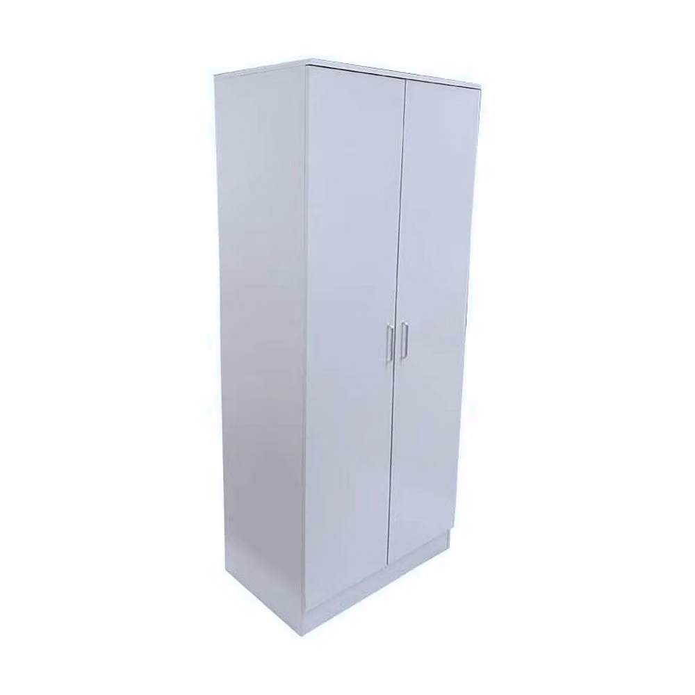 KDMD Venice 2 Door White Wardrobe with Internal Shelves and Hanging Rod, W: 80 cm, D: 50 cm, H: 80 cm – 2