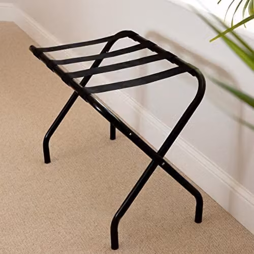 Harbour Housewares Folding Metal Luggage Racks, Black, Pack of 2, W/D/H: 55.0 x 38.0 x 67.0 cm – 4
