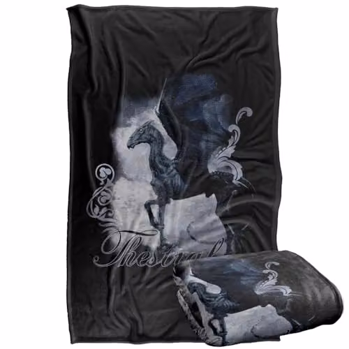 LOGOVISION Harry Potter Thestral Painting Super Soft Fleece Throw Blanket, Multicolour, W: 91.44 cm, L: 147 cm