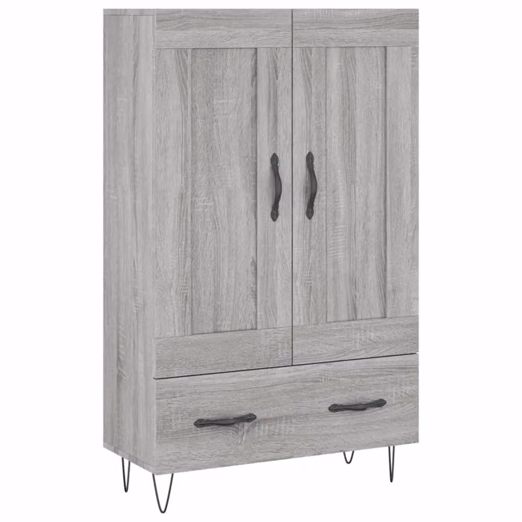 Berkfield Home Modern Grey Matt Highboard with Hinged Doors and Drawers, W: 69.5 cm, D: 31 cm, H: 115 cm – 2