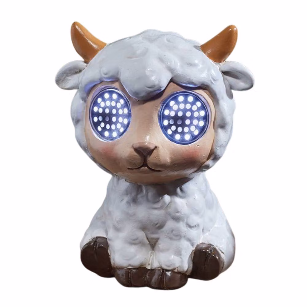 Marco Paul Solar Blinkin Sheep Garden Ornament in White, Height: 15 cm – 2