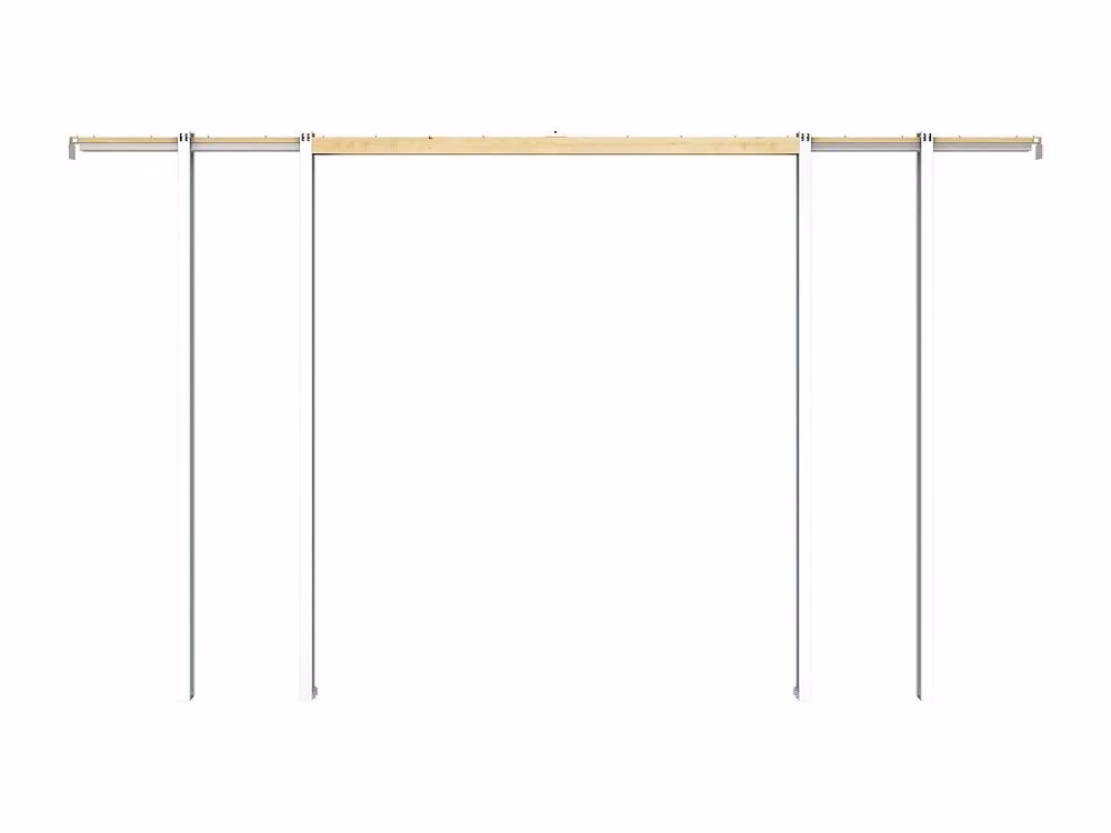 Vente-unique Modern Double Sliding Pocket Door System in Black with Smoked Glass and Aluminium – 3
