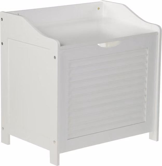 Orsina White Lacquered Wood Laundry and Bathroom Storage Cabinet