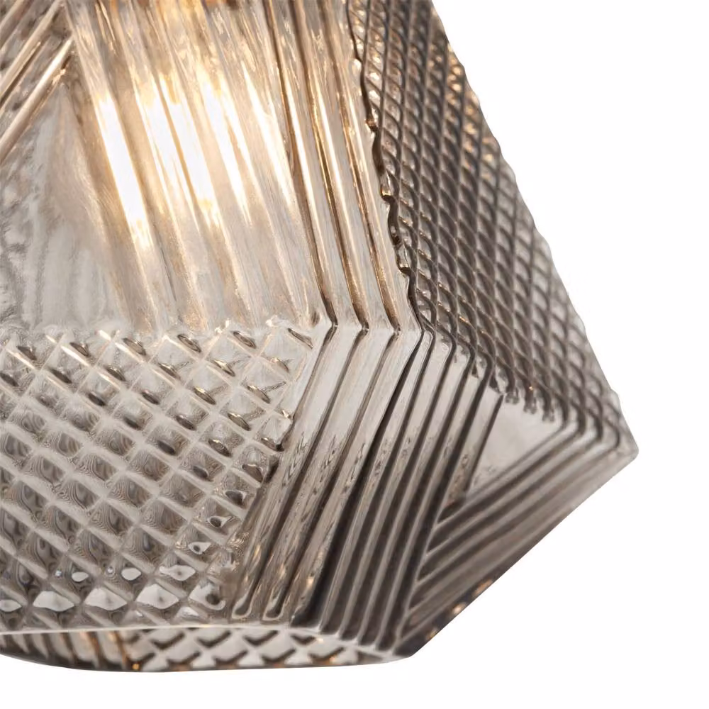 First Choice Lighting Prism Smokey Grey Glass Easy Fit Pendant Shade – 2
