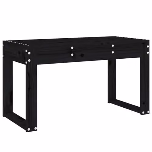 vidaXL Garden Bench in Black Solid Pine Wood, W/D/H: 80 x 38 x 45 cm