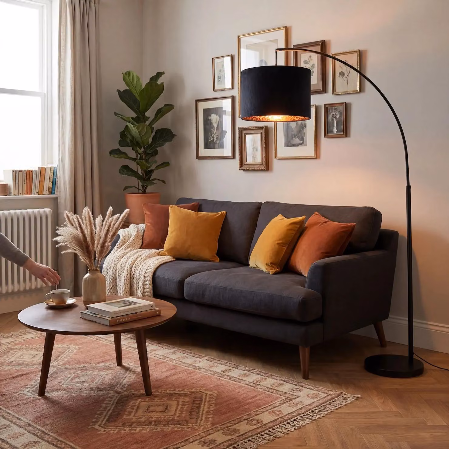 Happy Homewares Black Velvet Cylinder Lamp Shade with Leopard Print Satin Lining, Diameter: 30 cm, Height: 20 cm – 5