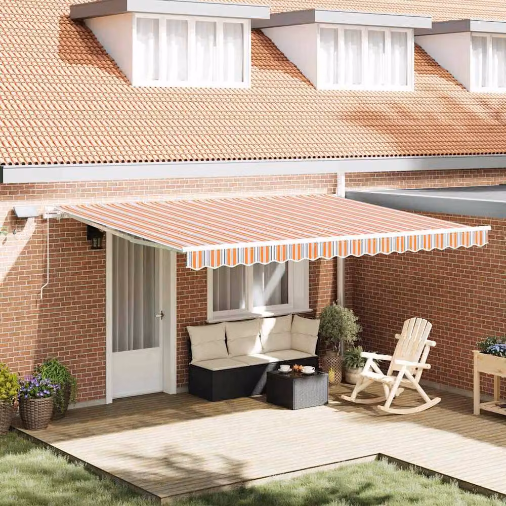 Berkfield Home Manual Retractable Folding Arm Awning with LED Multicolour Stripe, W/D/H: 450 x 300 cm – 2