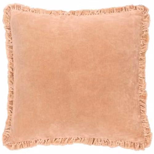 Yard Bertie Cotton Velvet Square Cushion in Beige or Pink, W/D/H: 45 x 45 x 45 cm – 1