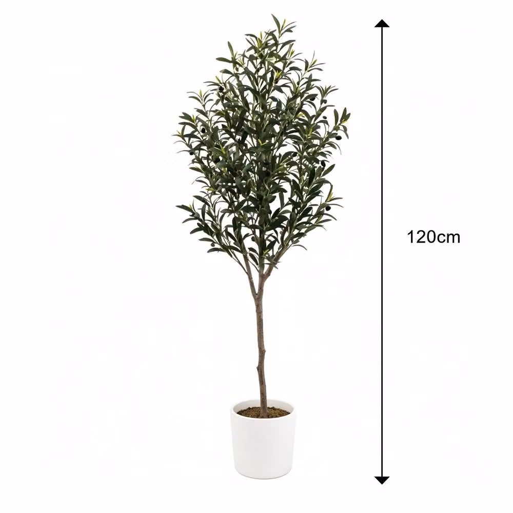 CASSILANDO Lifelike Green Artificial Olive Tree, Height: 120 cm – 5