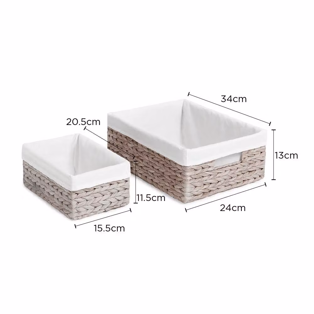 Voltico 3 Piece Open Weave Woven Storage Basket Set in Beige – 2