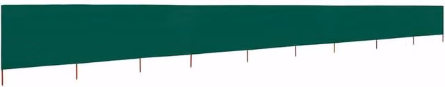 Berkfield Home 9-Panel Fabric Wind Screen, Green, W: 1200 cm, H: 120 cm
