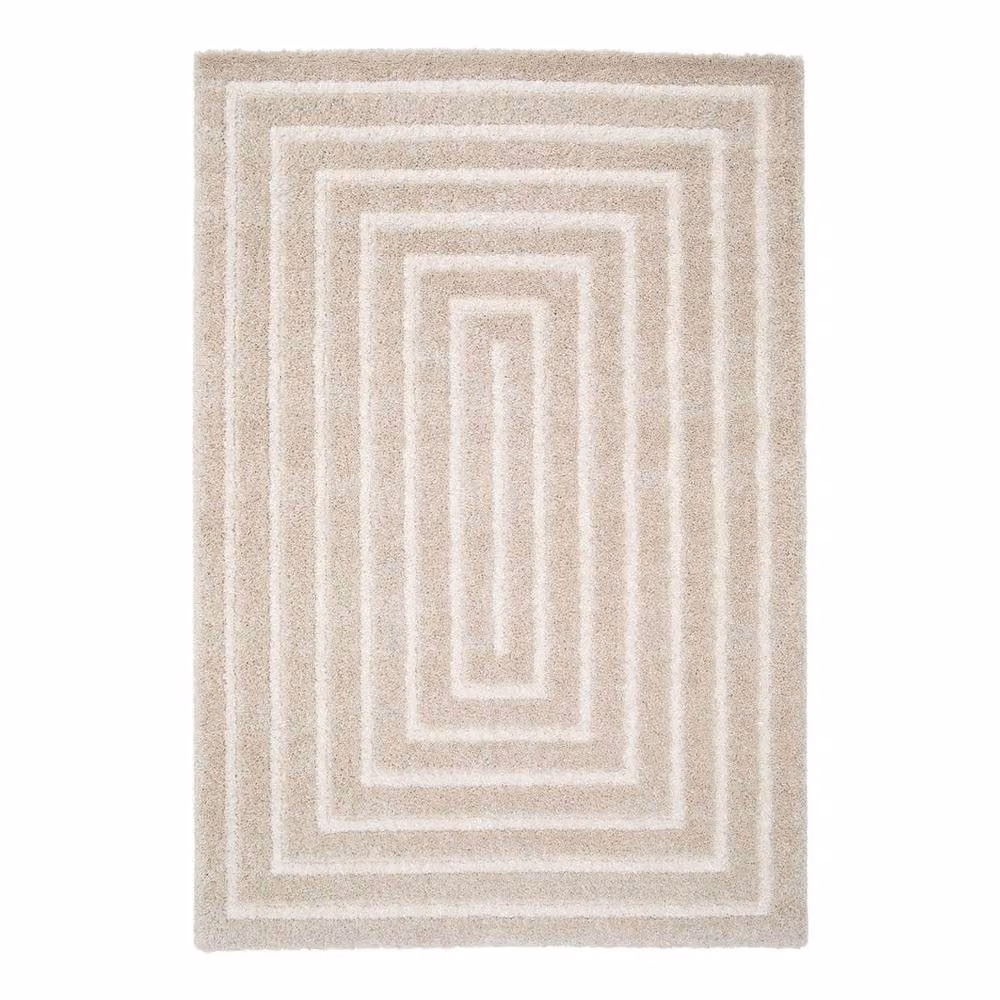 sweeek Modern Geometric Indoor Rug in Beige and Cream, W: 120 cm, D: 170 cm – 2